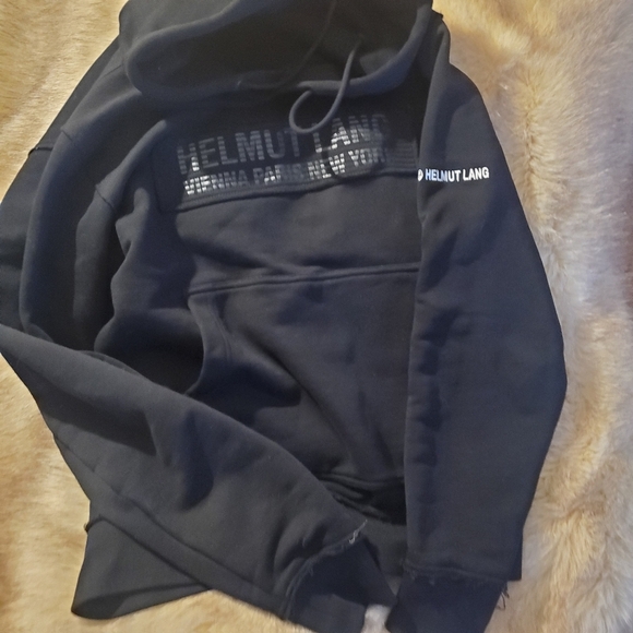 Helmut Lang Paris Hoody athletic top pullover Size XS black blue white - Picture 1 of 14